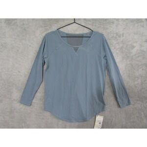 Athletic Works Light Blue Mesh Back Long Sleeve Athleisure Top Size S